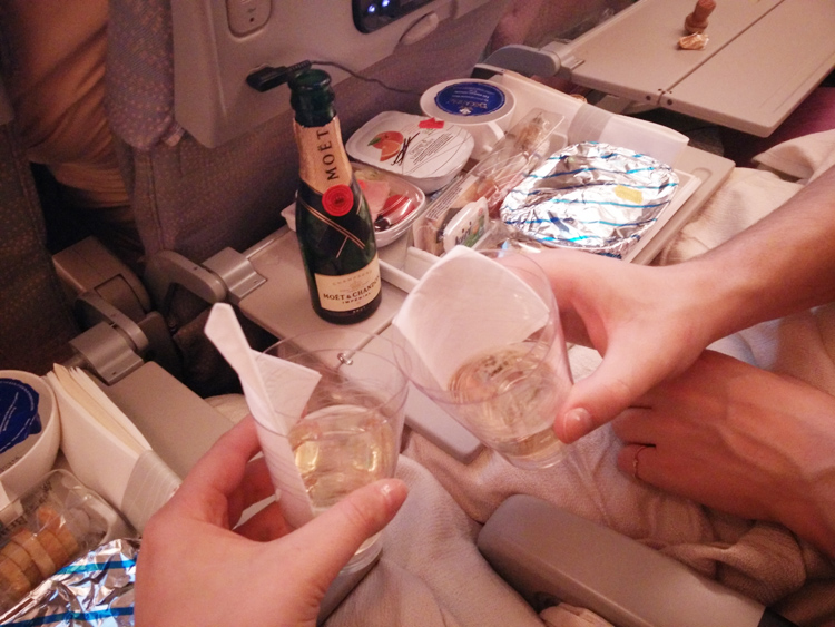 emirates fly company champagne economy