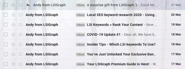 LSIGraph Andy spam avis outil LSI mots clés keywords
